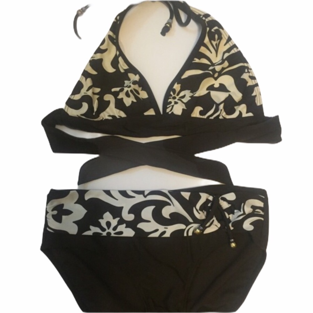 Brown & White Bikini